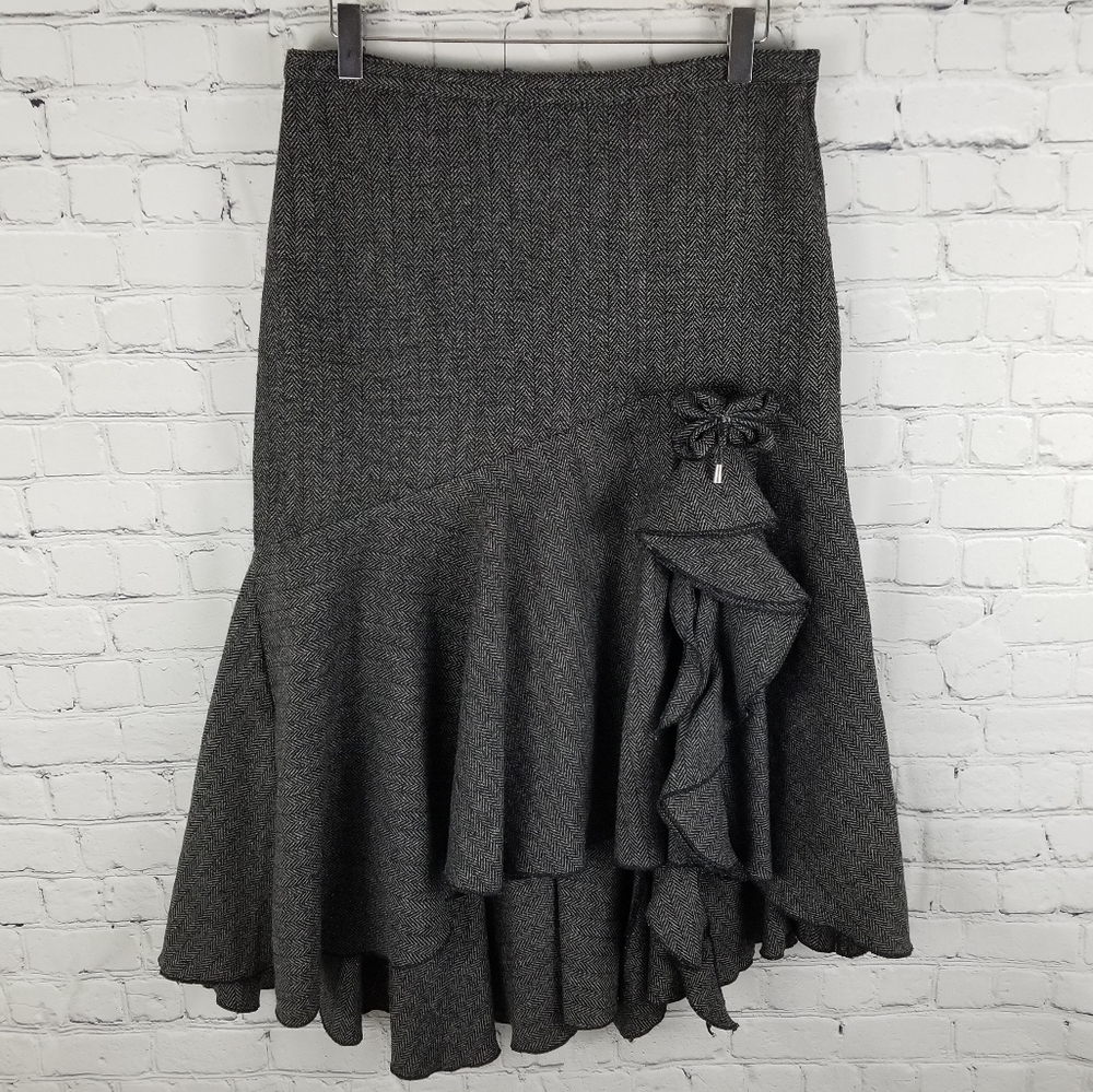 ARMOR JEANS | asymmetrical fit&flare ruffle skirt